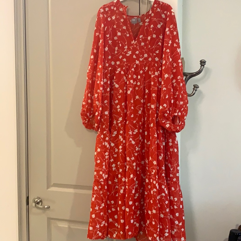 ASOS Red, White & Lilac Maxi